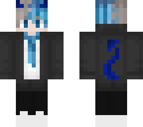 blue haired demon boy