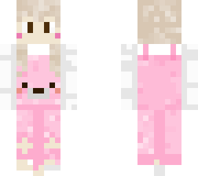 cute pink bear overalls