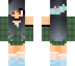 human in green dress and flowercrown