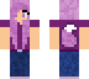 purple girl in casual outfit