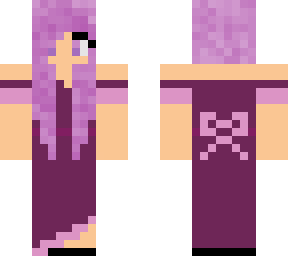 purple girl in pretty dress
