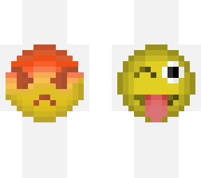 Tongue out and Angry emoji | Minecraft Skin