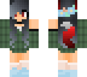 wolf in green dress and flowercrown