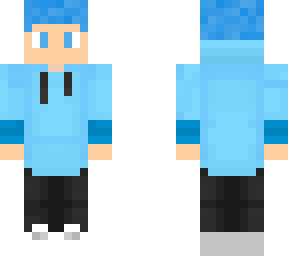 blue hair blue hoodie