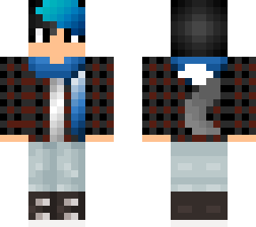 blue hair winter wolf boy
