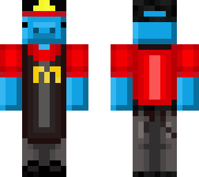 blue pig mcdonald's worker