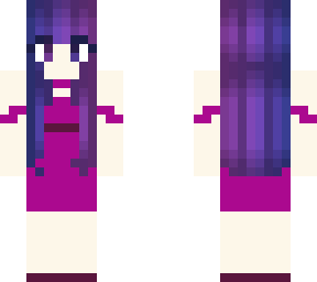 galaxy hair in a pink dress