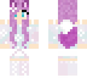 pretty purple fox girl in silky outfit