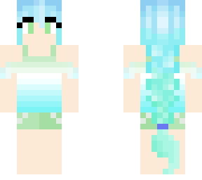 surf girl with blue hair