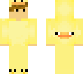 a boy in a duck suit