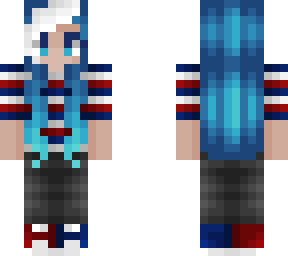 american girl in blue white & red
