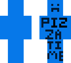 backwards blue pizza time (with mustache)