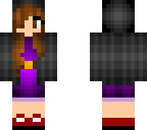 cute girl with black hoodie and purple dress