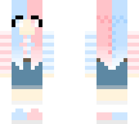 half blue girl and half pink girl
