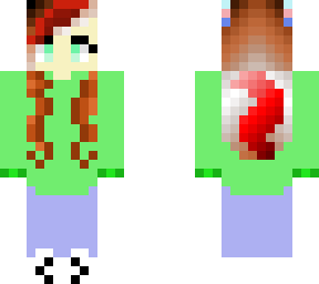 ~wolf girl with red hair and green sweter~