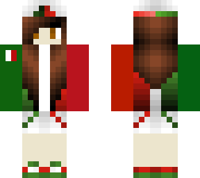 italian girl with flag (brown hair colour) girls skin