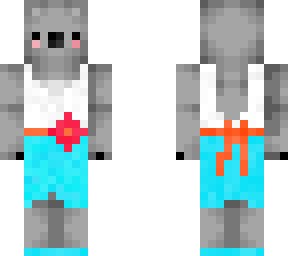 koala in teal and white dress