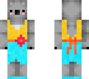 koala in yellow and teal dress