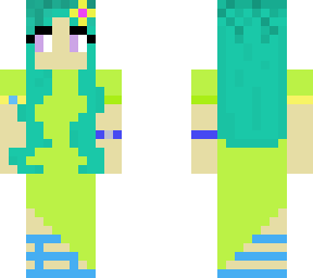 mint hair with spring green dress