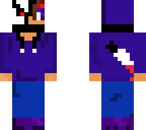 purple half demon boy