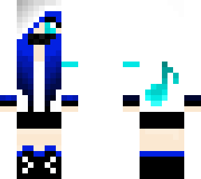 white hoodie blue hair girl