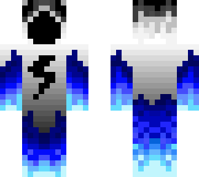 blue and ghostly fire person