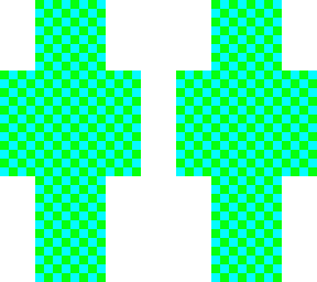 blue and green checker