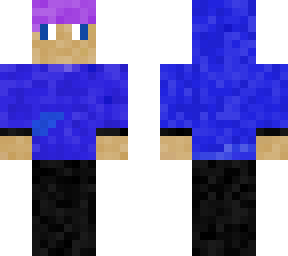 blue hoodie and purple hir