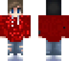 chilling in a red sweater