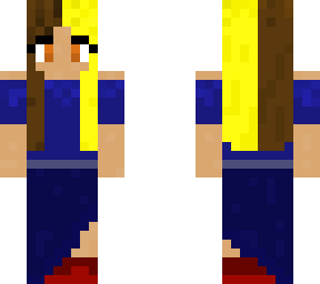 girl in blue dress (hair on my page)