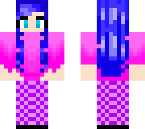 girl with blue hair and poncho