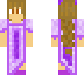 girl with braided hair and a purple dress
