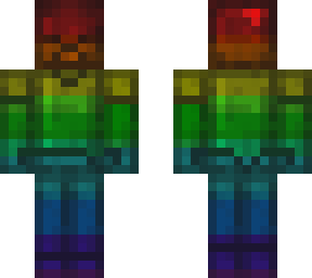 good rainbow netherite steve