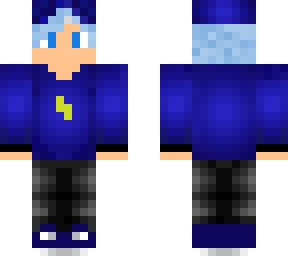 normal guy with hat and blue hair