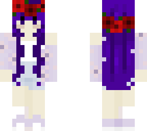 purple hair w/ floral outfit