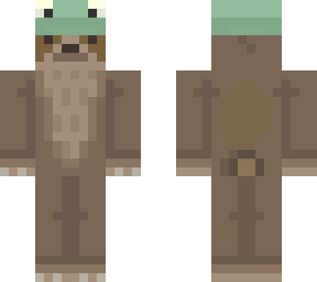 sloth with frog hat