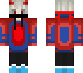 blue and red devil hoodie guy
