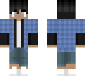boy in blue flannel/black hoodie under