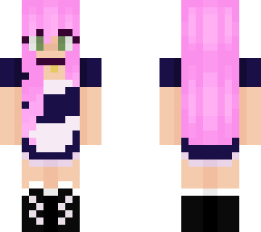cute pink maid (humanoid)