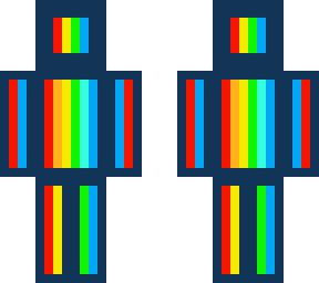 man with blue borders and rainbow interior