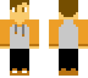 ,hoodie man (orange color, brown hair brown eye, edition)