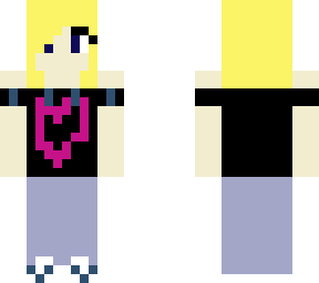 blonde haired girl with love heart shirt