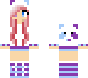 blue and purple panda girl