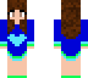 dark brown hair with blue and green pj's