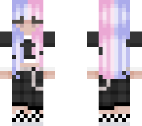 egirl with blue and pink split hair