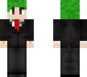green hair boy in suit (red tie)