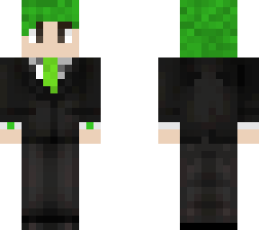 green haired boy in suit