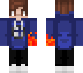 brown hair boy in human torch hoodie