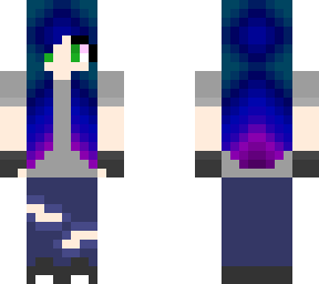 cute galaxy hair girl with gloves