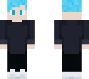 dark blue hoodie blue hair